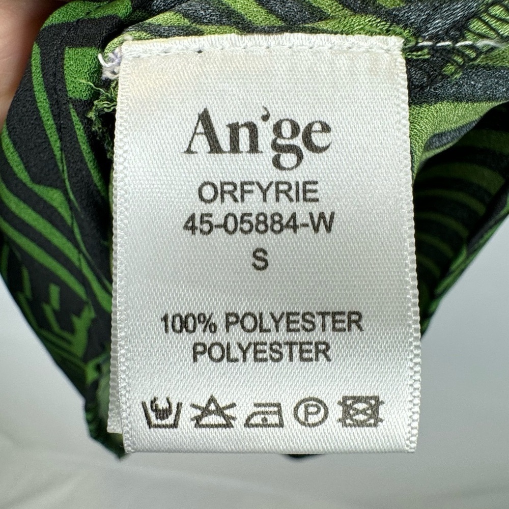 Anna Kay An’ge Orfyrie Dress Long Sleeves Green Tropical Print Lightweight Small - Picture 12 of 12